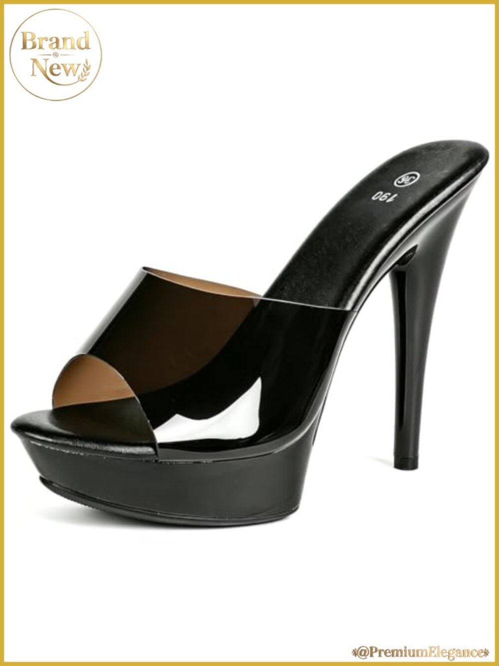 Clear PVC Stiletto Heels Platform Mules Slides for Women
